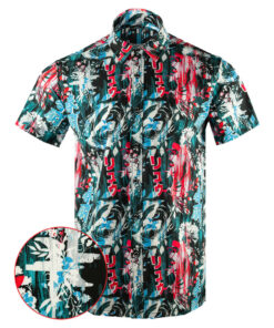 Retro Fighter Button Down Shirt Outdoor Hawaiian Tactical Shirt Gift Ideas For Father