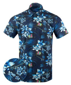 Retro World Button Down Shirt Tactical Tropical Print Shirt Gifts For Dad In Law