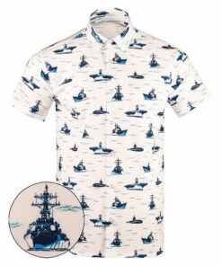 Naval Warfare Button Down Shirt Tactical Shirt Hawaii Style Present For Father