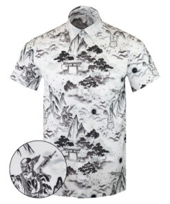 Rekken Button Down Shirt Tactical Aloha Print Shirt Cool Gifts For Father