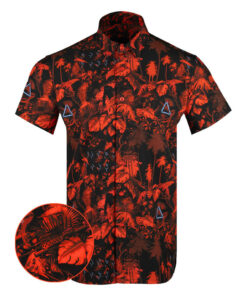 Get To The Chopper Red Button Down Shirt Outdoor Hawaiian Tactical Shirt  Gun Lovers Gifts