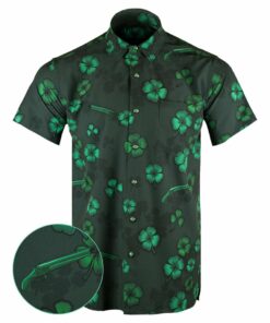 Sawed Off Shamrock Button Down Shirt Tactical Aloha Print Shirt Father Gifts