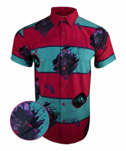 Elm Street Blue Red Button Down Shirt Tactical Shirt Hawaii Style Xmas Gifts For Dad