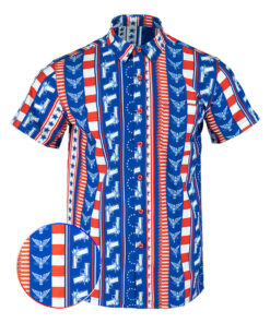 Independence Button Down Shirt Gun Print Hawaiian Shirt Gun Lovers Gifts For Dad