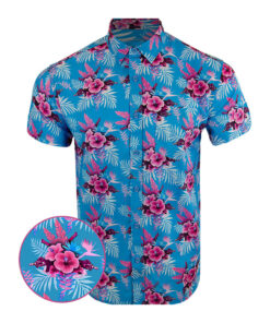 Hibiscus Miami Button Down Shirt Tactical Tropical Print Shirt Christmas Present Ideas For Men