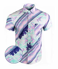 Ocean Drive Mint Button Down Shirt Gun Print Hawaiian Shirt Xmas Gifts For Gun Lovers
