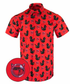 Devil Duck Button Down Shirt Tactical Shirt Hawaii Style Presents For Son