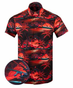 Neomingo Button Down Shirt Tactical Shirt Hawaii Style Xmas Gifts For Dad