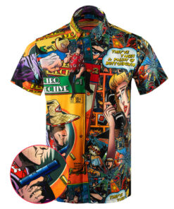 Retro Detective Button Down Shirt Tactical Shirt Hawaii Style Best Gifts For Dudes