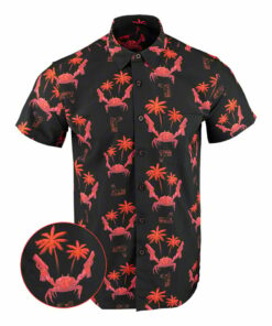 The Crab Button Down Shirt Tactical Tropical Print Shirt Gun Lovers Gifts For Father
