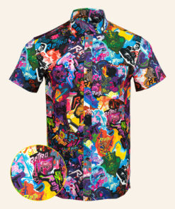 Sticker Bomb V1 Button Down Shirt Tactical Hawaiian Shirt Present For Him