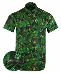 The St Pat Button Down Shirt Tactical Aloha Shirt Gift Ideas For Gun Lovers