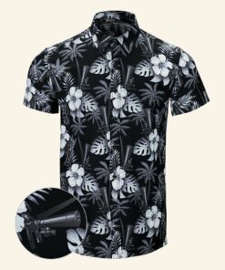 Suppressed Black White Button Down Shirt Tactical Aloha Shirt Xmas Gift Ideas For Men