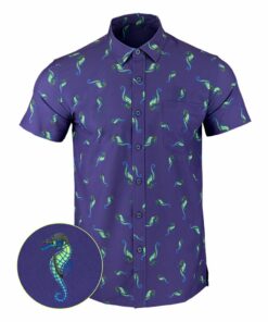 War Horse Blue Button Down Shirt Tactical Shirt Hawaiian Style Gifts For Guys -WearandDecor