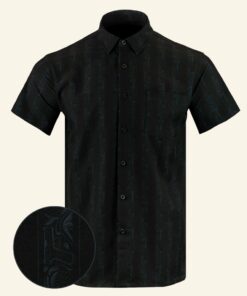 Subtle Black Button Down Shirt Tactical Hawaiian Shirt Christmas Present Ideas For Dad -WearandDecor