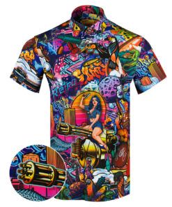 The Mural Button Down Shirt Tactical Hawaiian Shirt Christmas Gifts For Dudes -WearandDecor