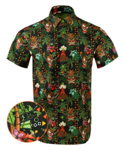 The Ku Button Down Shirt Tactical Tropical Print Shirt Gift Ideas For Father -WearandDecor