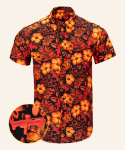 Shotgun Safari Red Button Down Shirt Tactical Aloha Print Shirt Best Gifts For Husband -WearandDecor