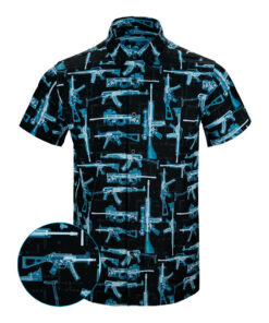 X-Ray Button Down Shirt Gun Print Hawaiian Shirt Birthday Present For Father -WearandDecor