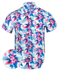 Tropics V2 White Button Down Shirt Tactical Aloha Print Shirt Christmas Gifts For Husband -WearandDecor