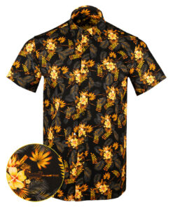 Tropics Black Gold Button Down Shirt Tactical Aloha Print Shirt Pro Gun Merch Gifts For Husband -WearandDecor