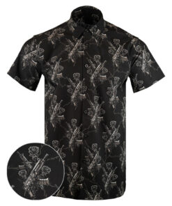 Thorned Button Down Shirt Tactical Shirt Hawaii Style Merch Gifts For Gun Lovers -WearandDecor