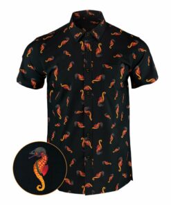 War Horse Black Button Down Shirt Tactical Shirt Hawaiian Style Christmas Gifts For Guys -WearandDecor