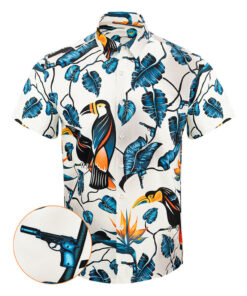 Two-Cans Button Down Shirt Tactical Aloha Print Shirt Best Gifts For Gun Lovers -WearandDecor