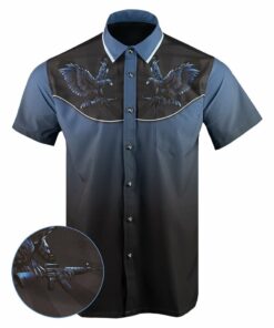 Wild West Button Down Shirt Tactical Hawaiian Shirt Birthday Presents For Dad -WearandDecor