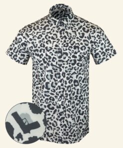 Snow Leopard Button Down Shirt Gun Print Hawaiian Shirt Gift Ideas For Brother -WearandDecor