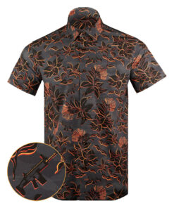 Tropical Tiger Button Down Shirt Hawaiian Tactical Button Down Pro Gun Merch Gifts For Father -WearandDecor