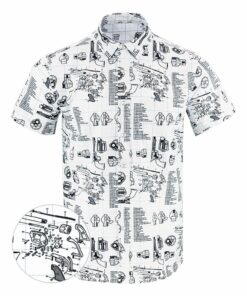 Schematics Button Down Shirt Tactical Aloha Shirt Christmas Gifts For Him -WearandDecor