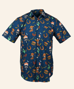 Whataburger Merch Navy College Button Up Shirt Best Gifts For Husband