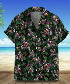 Biking Hawaiian Shirt Tropical Button Down Shirt Gifts For Supporters