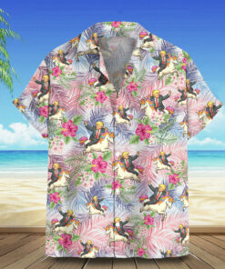 2026 Hawaiian Shirt Riding Unicorn Funny Summer Shirt Gifts For Father