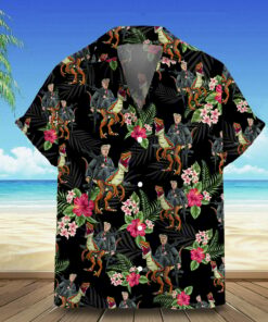 2026 Hawaiian Shirt Riding Dinosaur Summer Button Ups Gift For Patriots