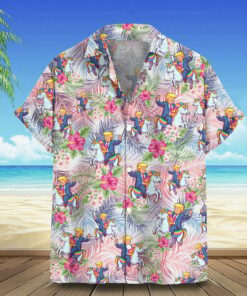 2026 Hawaiian Shirt Riding Unicorn Funny Aloha Shirt Gifts For Husband