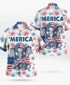 Elephant Hawaiian Shirt Unisex Streetwear Unique Gifts For Husband Dad