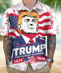 2026 The Patriot's Choice 2026 Hawaiian Shirt Vote Patriotic Button Up Shirt