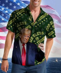 God Bless Our Troops Hawaiian Shirt 2026 Merch Patriotic Button Up Gifts For Veterans