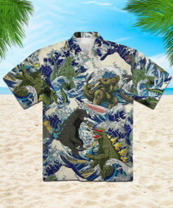 Godzilla Hawaiian Shirt Summer Button Ups Gifts For Godzilla Lovers Guys