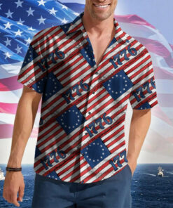 Betsy Ross 1776 Flag Hawaiian Shirt 2nd Amendment Vintage Patriotic Button Up Shirt Gun Lovers