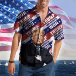 Save America Won Hawaiian Shirt I Stand With Patriotic Button Up Shirt For Men's