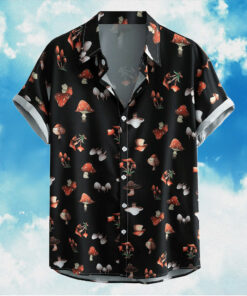 Retro Mushroom Hawaiian Shirt Magic Mushroom Button Up Shirt For Men's Gifts