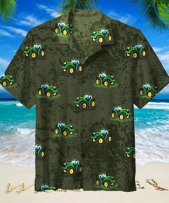 John Deere Hawaiian Shirt Tractor Summer Button Up Gifts For Farmers