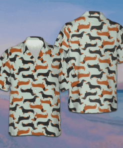 Tiny Dachshund Dog Pattern Hawaiian Shirt Dog Owner Men's Summer Shirts Sale Clothing
