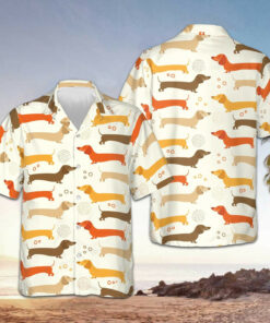 Dachshund Pattern Hawaiian Shirt Dachshund Lover Themed Sausage Dog Gifts For Him Her