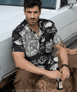Sailboat Compass Marine 3d Print Retro Men's Hawaiian Shirt Adult Funny Shirt Hilarious Graph