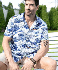 Great Wave off Kanagawa Hawaiian Shirt Funny Quote Shirt Humorous T-Shirt for Men