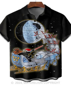 Christmas Star Wars Chest Pocket Hawaiian Shirt Adult Funny Shirt Hilarious Graphic Tee for M